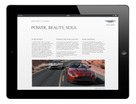 Aston Martin Digital Brochure design on ipad